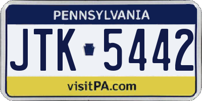 PA license plate JTK5442