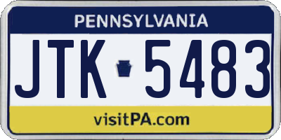 PA license plate JTK5483