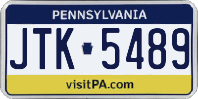 PA license plate JTK5489