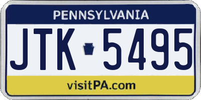PA license plate JTK5495