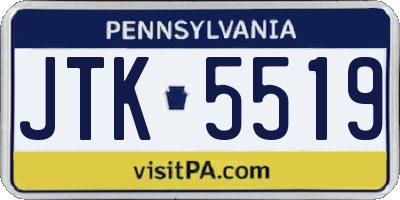 PA license plate JTK5519