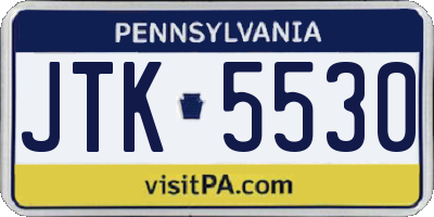 PA license plate JTK5530
