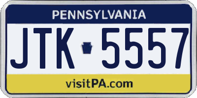 PA license plate JTK5557
