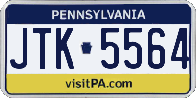 PA license plate JTK5564