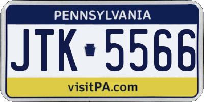 PA license plate JTK5566