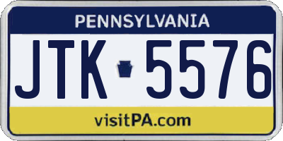 PA license plate JTK5576