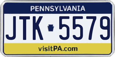 PA license plate JTK5579