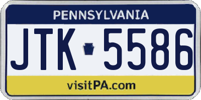 PA license plate JTK5586