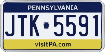 PA license plate JTK5591