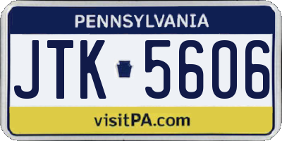 PA license plate JTK5606