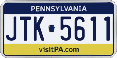 PA license plate JTK5611
