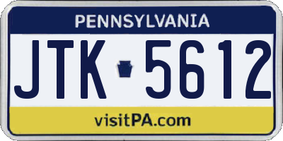 PA license plate JTK5612