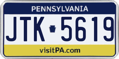 PA license plate JTK5619
