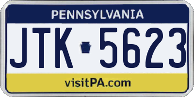 PA license plate JTK5623