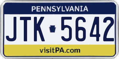 PA license plate JTK5642