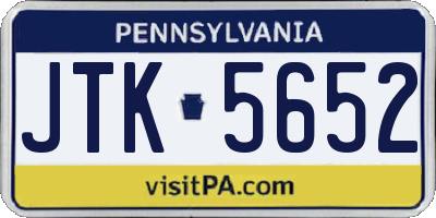 PA license plate JTK5652