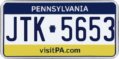 PA license plate JTK5653
