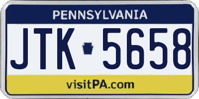 PA license plate JTK5658