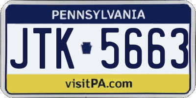 PA license plate JTK5663