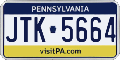 PA license plate JTK5664