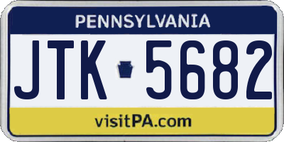 PA license plate JTK5682