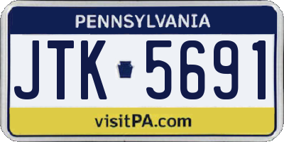 PA license plate JTK5691