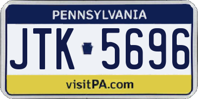 PA license plate JTK5696