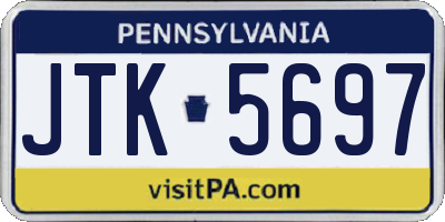 PA license plate JTK5697