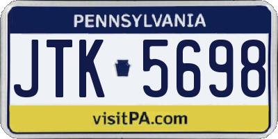 PA license plate JTK5698