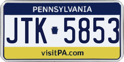 PA license plate JTK5853