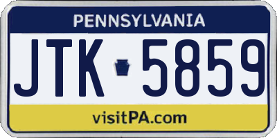 PA license plate JTK5859