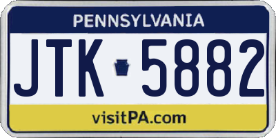 PA license plate JTK5882