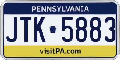 PA license plate JTK5883