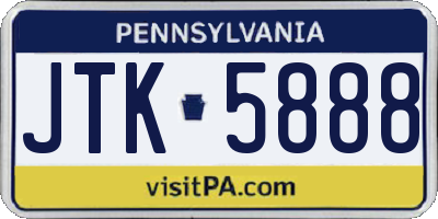 PA license plate JTK5888