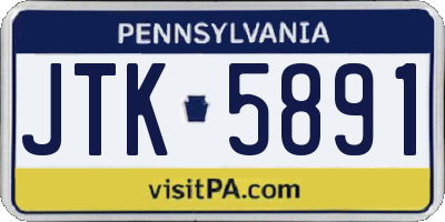 PA license plate JTK5891