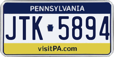 PA license plate JTK5894