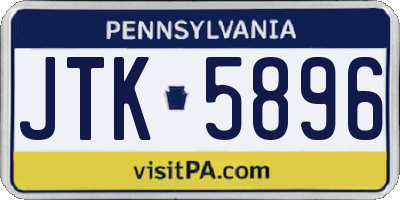 PA license plate JTK5896