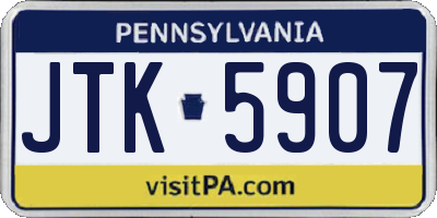 PA license plate JTK5907