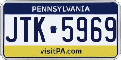 PA license plate JTK5969