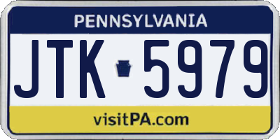 PA license plate JTK5979