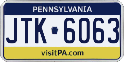 PA license plate JTK6063