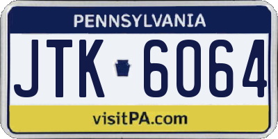 PA license plate JTK6064