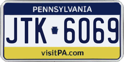 PA license plate JTK6069