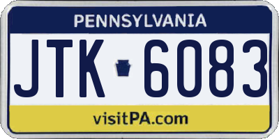 PA license plate JTK6083