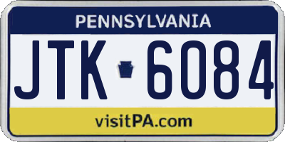 PA license plate JTK6084