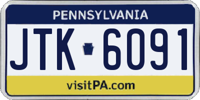 PA license plate JTK6091