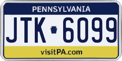 PA license plate JTK6099