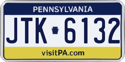 PA license plate JTK6132