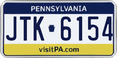 PA license plate JTK6154