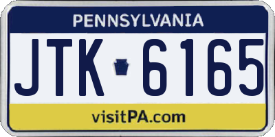 PA license plate JTK6165